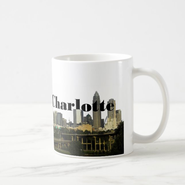 Charlotte NC Skyline with Charlotte in the Sky Coffee Mug (Right)