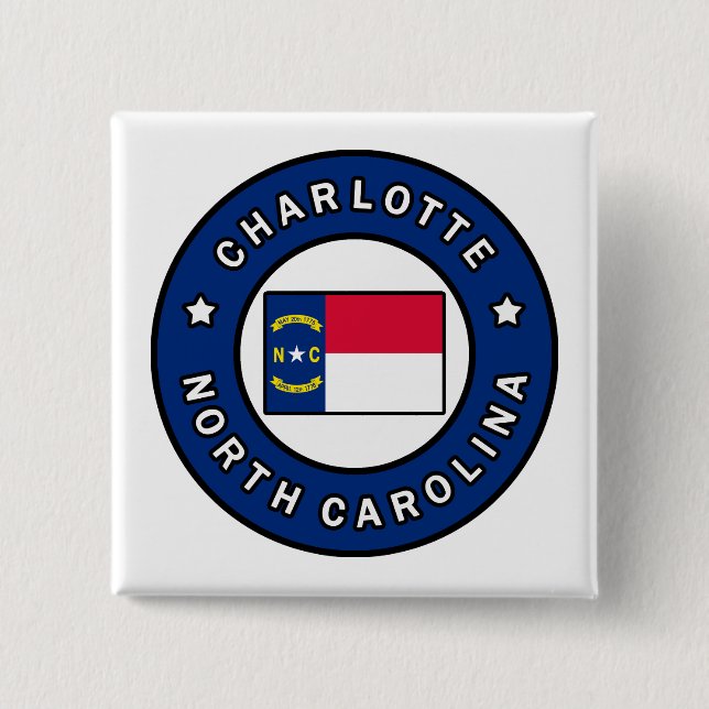 Charlotte North Carolina 15 Cm Square Badge (Front)