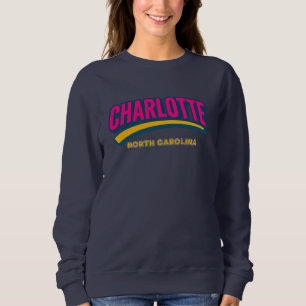 Charlotte North Carolina Bold City Design – Retro Sweatshirt