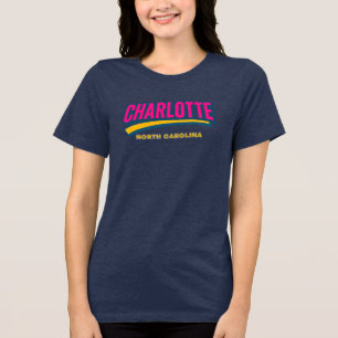 Charlotte North Carolina Bold City Design – Retro Tri-Blend Shirt