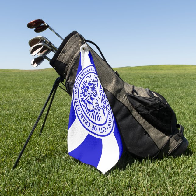 Charlotte (North Carolina) city flag Golf Towel (Green)