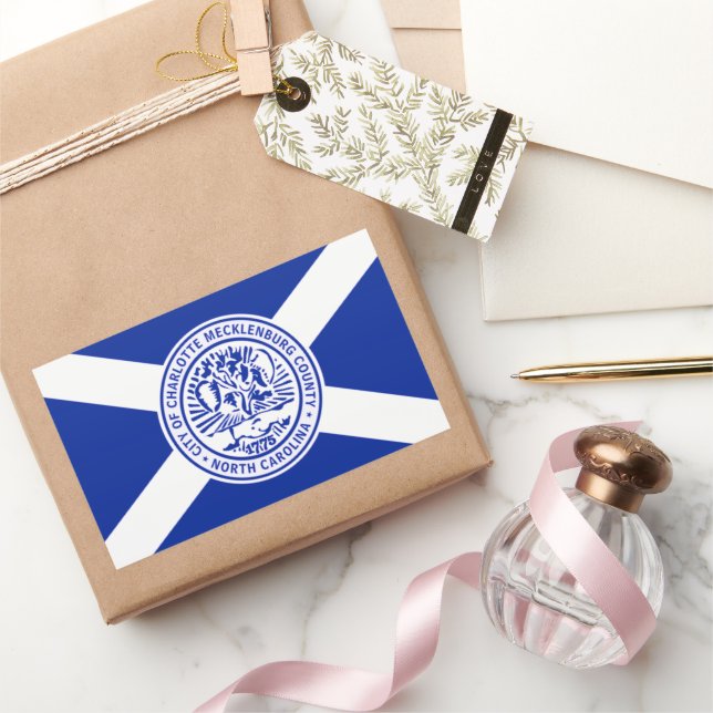 Charlotte (North Carolina) City flag Rectangular Sticker (Gifting)