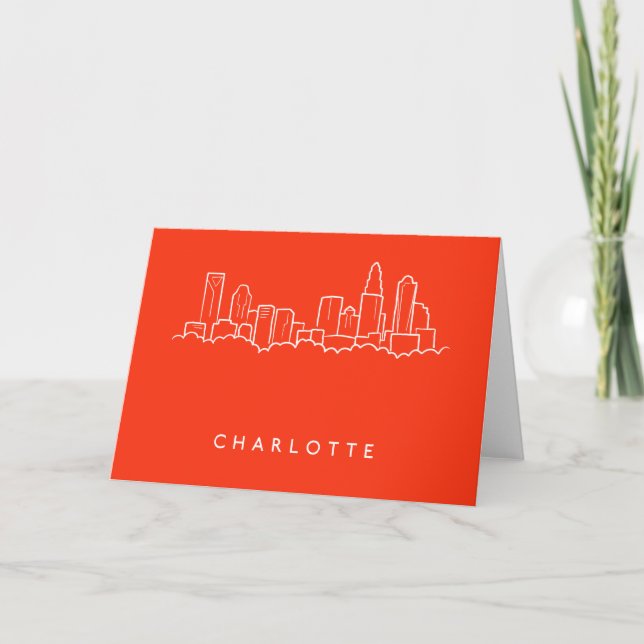 Charlotte, North Carolina City Skyline Card (Front)