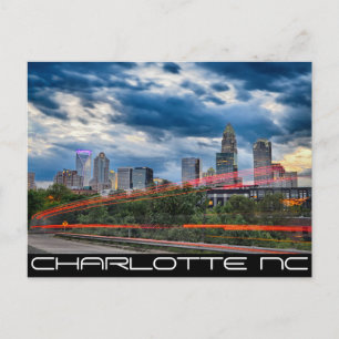 charlotte north carolina city skyline postcard