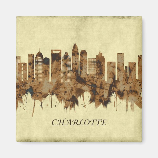 Charlotte North Carolina Cityscape Magnet (Front)
