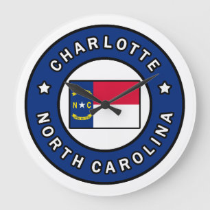 Charlotte North Carolina Large Clock