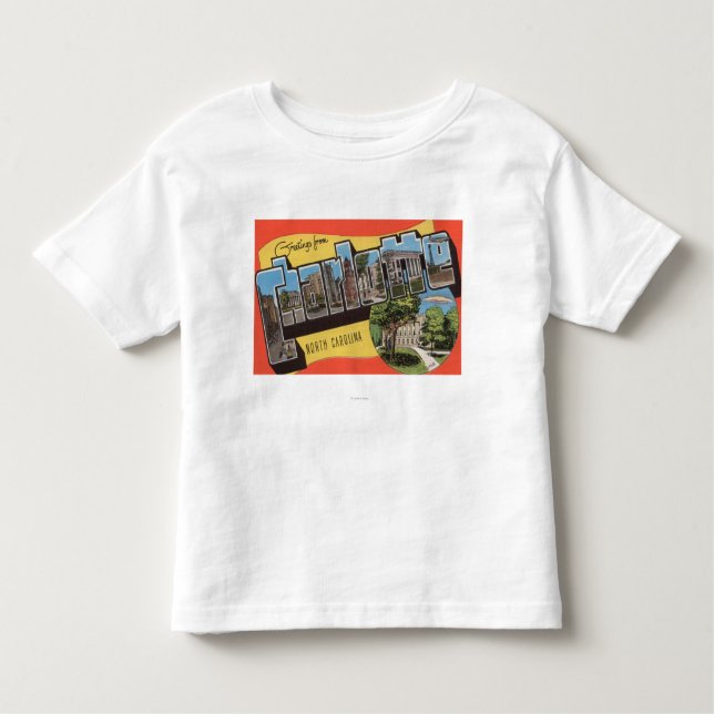 Charlotte, North Carolina - Large Letter Scenes Toddler T-Shirt (Front)