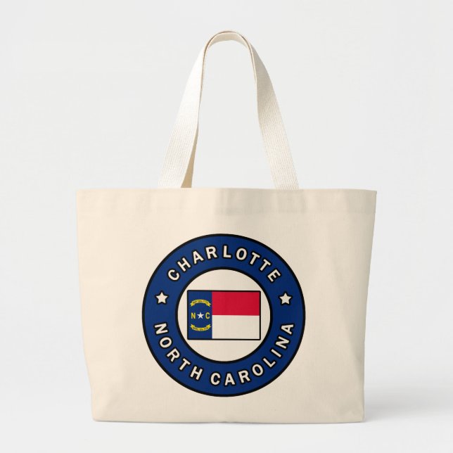 Charlotte North Carolina Large Tote Bag (Front)