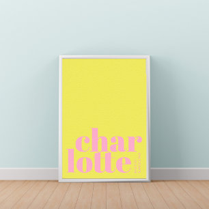 Charlotte North Carolina modern city Poster