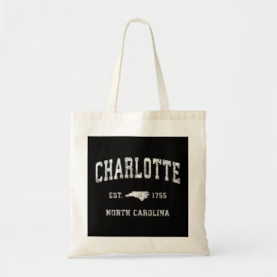 Charlotte North Carolina NC Vintage Athletic Sport Tote Bag
