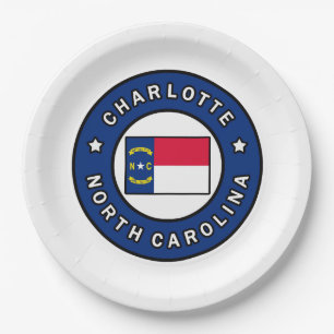 Charlotte North Carolina Paper Plate