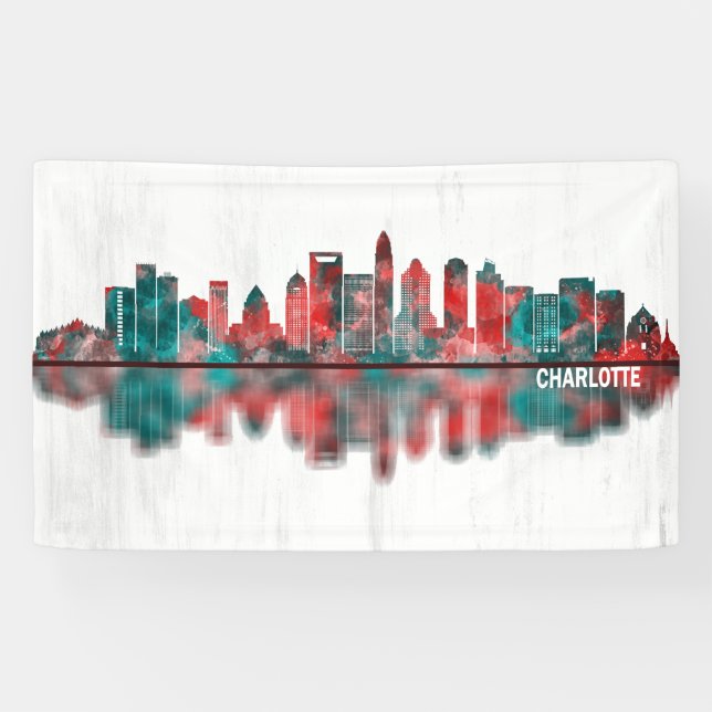 Charlotte North Carolina Skyline Banner (Horizontal)