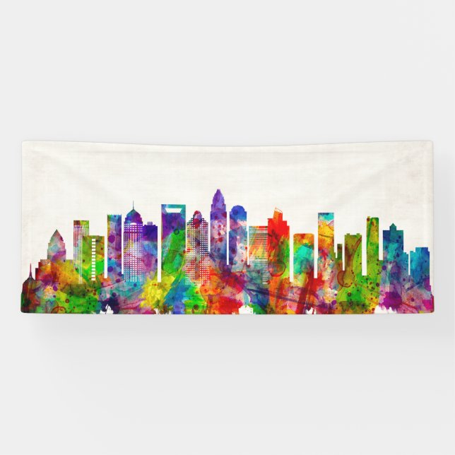 Charlotte North Carolina Skyline Banner (Horizontal)