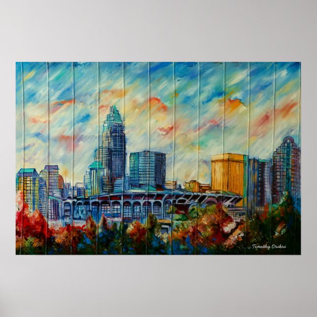 Charlotte, North Carolina Skyline Canvas Print (Front)