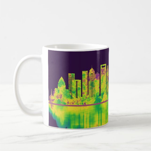 Charlotte North Carolina Skyline Coffee Mug (Left)