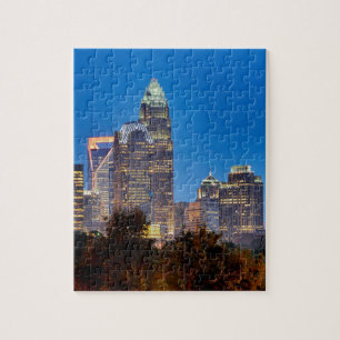 charlotte north carolina skyline evening jigsaw puzzle