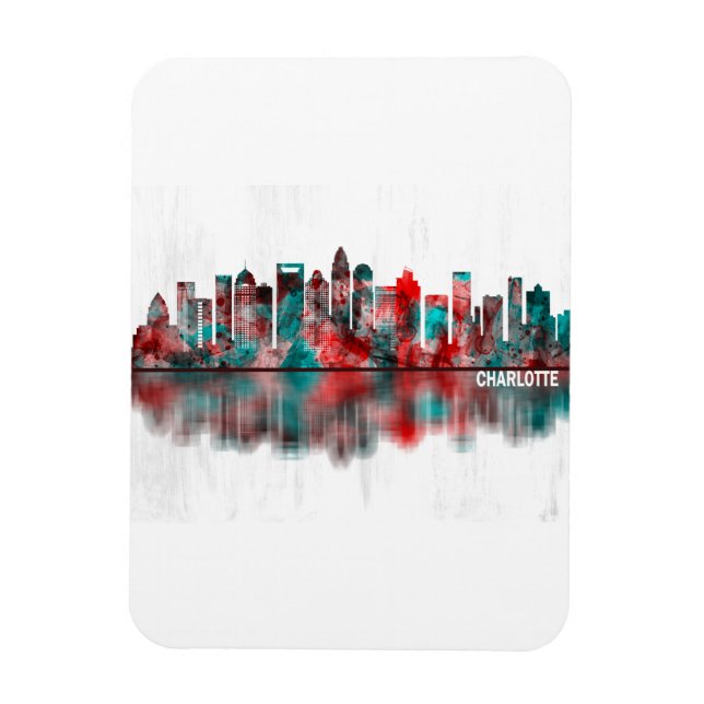 Charlotte North Carolina Skyline Magnet (Vertical)