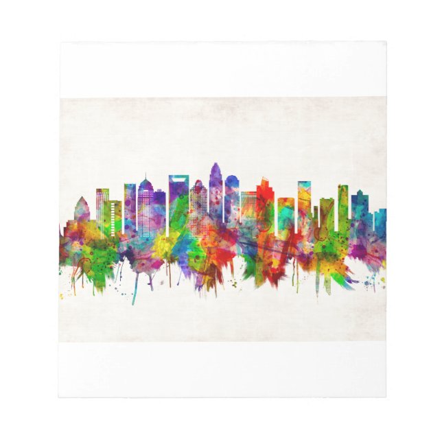 Charlotte North Carolina Skyline Notepad (Front)
