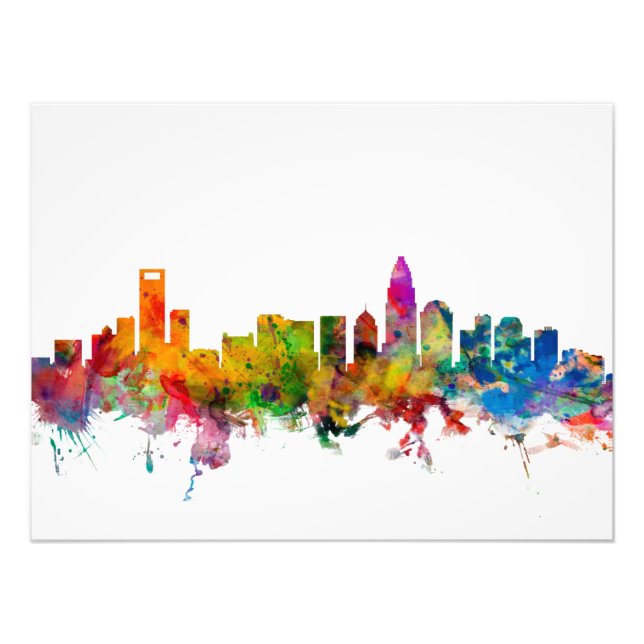 Charlotte North Carolina Skyline Photo Print (Front)