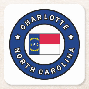 Charlotte North Carolina Square Paper Coaster