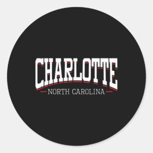 Charlotte North Carolina Vacation College Style Nc Classic Round Sticker