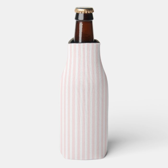 Charlotte Pink and White Stripes Baby Pink Bottle Cooler (Bottle Front)