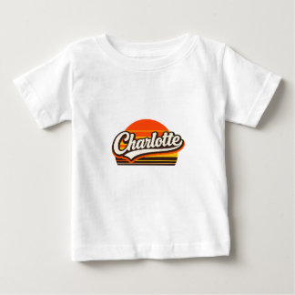 Charlotte Retro Sunset Personalised Name Design Baby T-Shirt