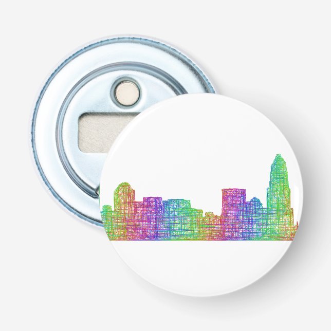 Charlotte skyline bottle opener (Front)