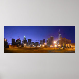 Charlotte Skyline Dawn - full @ 49.5x18.5 Poster
