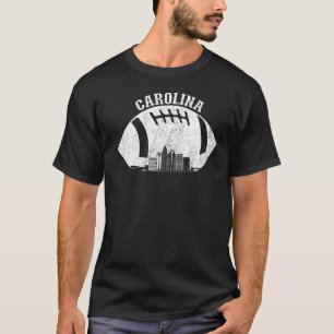 Charlotte Skyline Football Fan North Carolina Foot T-Shirt