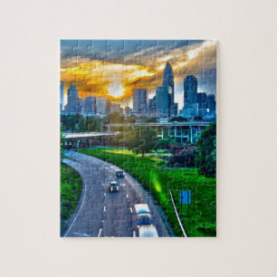 charlotte skyline north carolina jigsaw puzzle