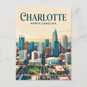 Charlotte Skyline North Carolina Postcard