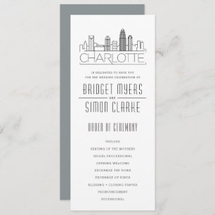 Charlotte Stylised Skyline   Wedding Program