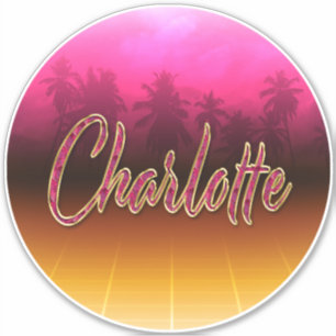 Charlotte Vorname Name pink Aufkleber Sticker
