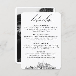 Charlotte Wedding Small Vertical Details Enclosure Card