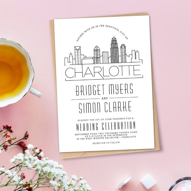 Charlotte Wedding | Stylised Skyline Invitation (Creator Uploaded)