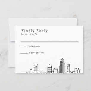 Charlotte Wedding   Stylised Skyline RSVP Card