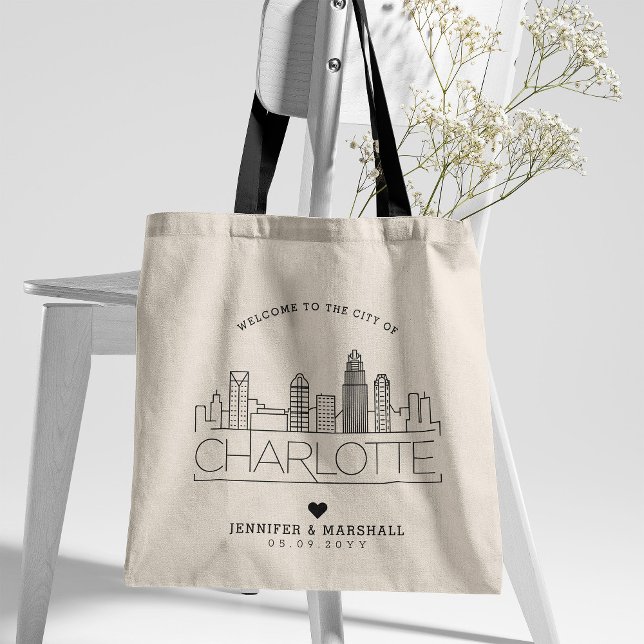 Charlotte Wedding | Stylised Skyline Tote Bag (Creator Uploaded)