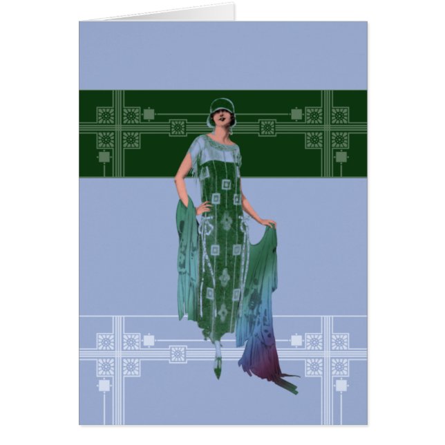 CHARLOTTE'S SHAWL, 1920s Fashion in Blue and Green (Front)