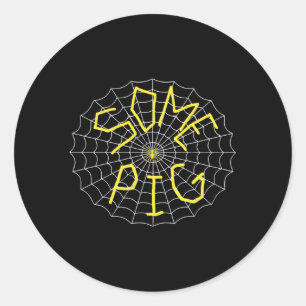 Charlotte'S Some Pig Spider Web Classic Round Sticker