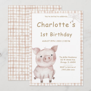 Charlotte's Web Birthday Party Invitation