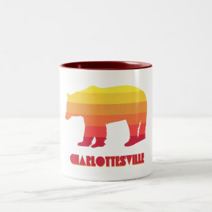 Charlottesville Virginia Rainbow Bear Two-Tone Coffee Mug