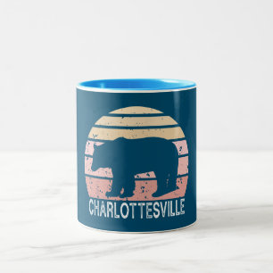 Charlottesville Virginia Retro Bear Two-Tone Coffee Mug