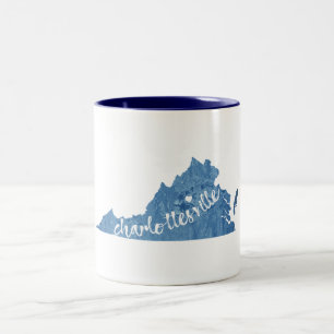 Charlottesville Virginia Wood Plaque Two-Tone Coffee Mug