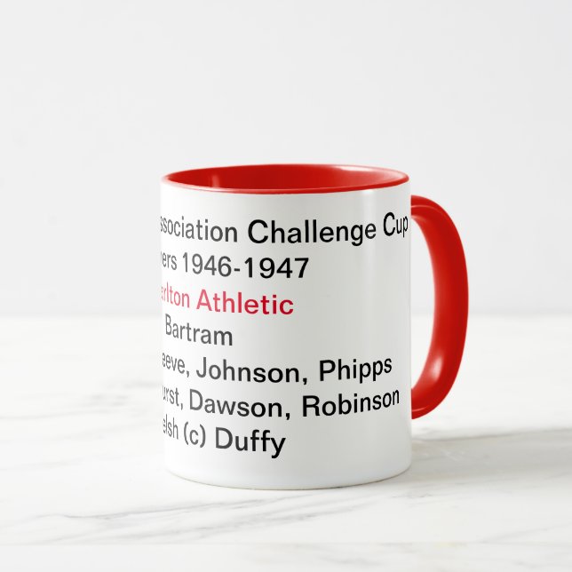 Charlton Athletic FA Cup winners mug 1947 (Front Right)