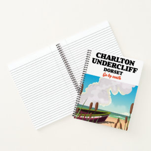 Charlton Undercliff Beach, Dorset travel poster Notebook
