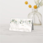Charm Airy Greenery Marble Table Number  