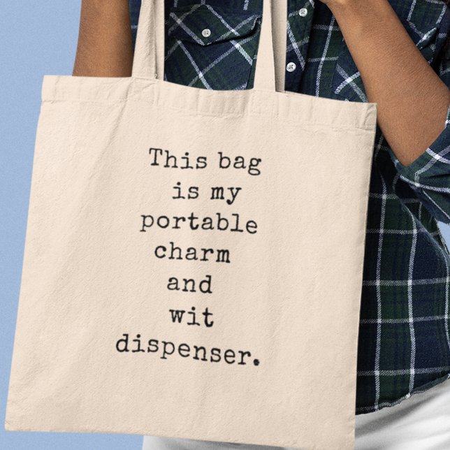 Charm and Wit Dispenser Cool Quirky Gift Tote Bag (Shop now and add a touch of humour and sophistication in your everyday carry.)