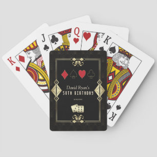 Charm Art Deco Vegas Casino Royale 50th Birthday Playing Cards