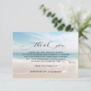 Charm Beach Ocean View Photo In Loving Memory Thank You Card